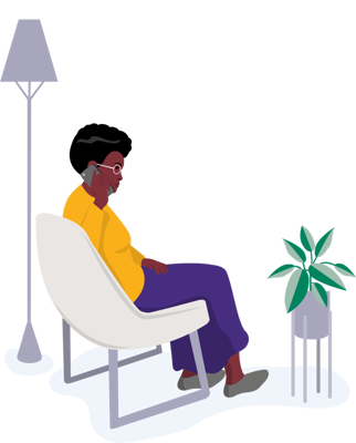 Illustration of a woman sitting in a chair