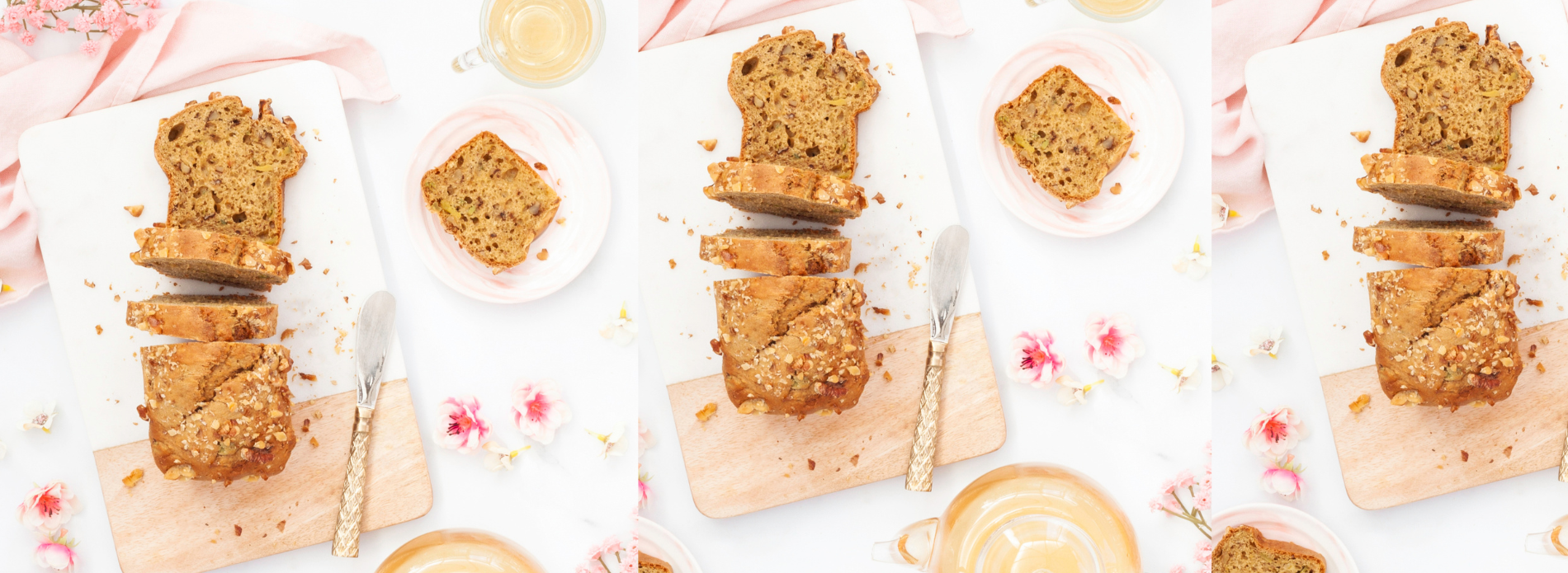 Avocado, banana and walnut bread