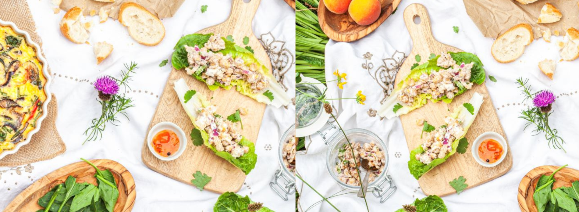 Coronation Chickpea Lettuce Cups