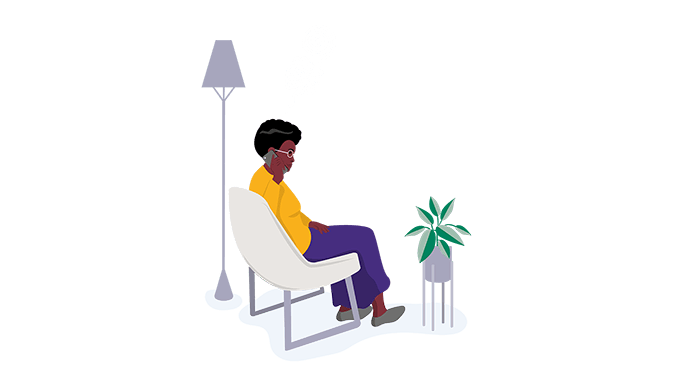 illustration of woman having consultation over the phone