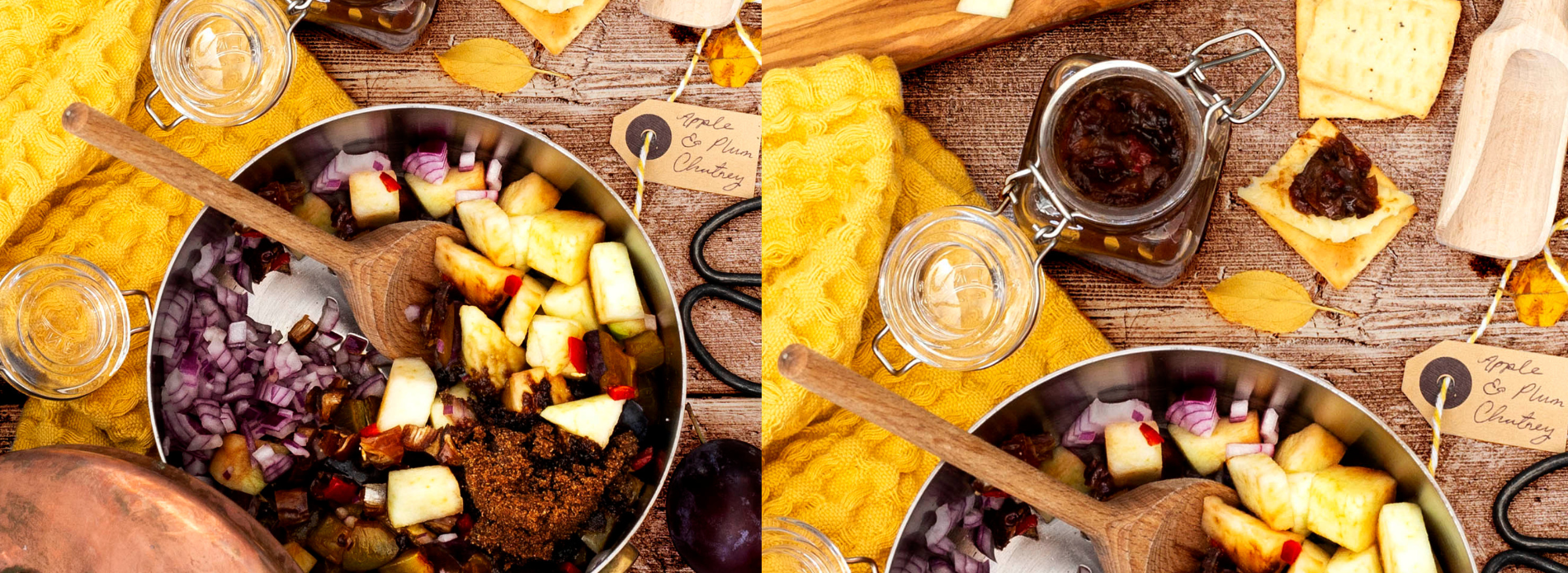 Apple and plum chutney
