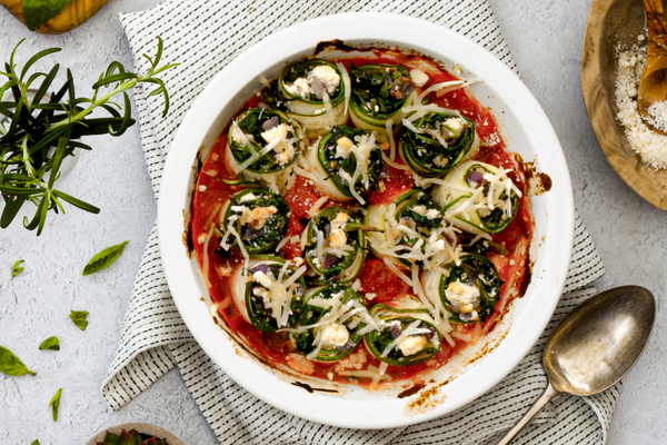 Tofu and spinach cannelloni
