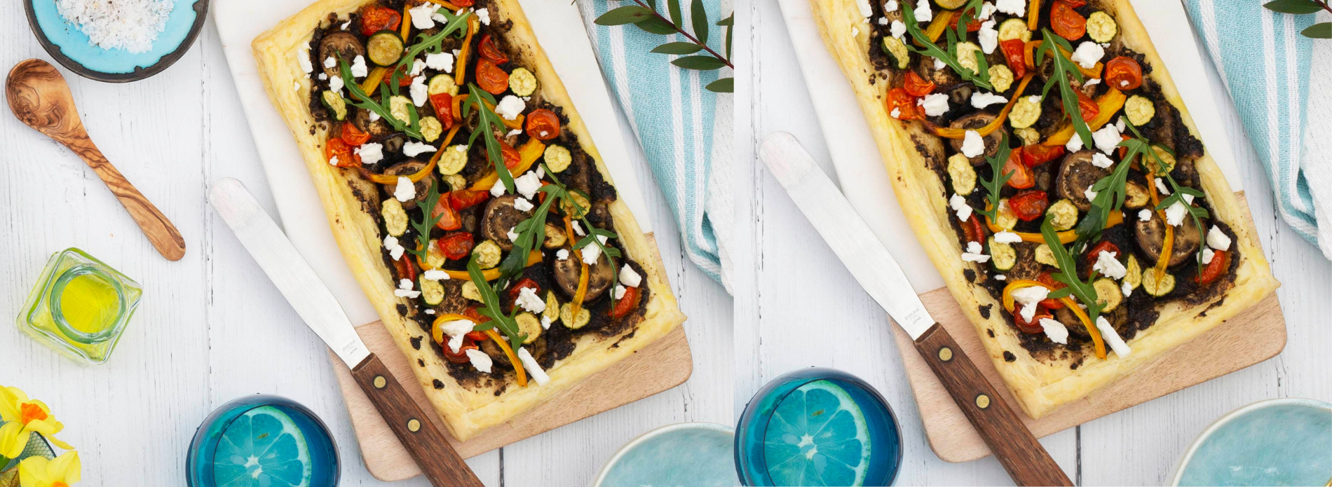 Open baked vegetable tart