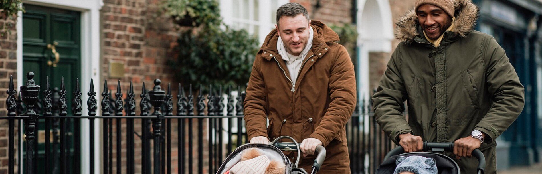 men with pushchairs